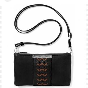 Brighton Neema crossbody pouch bag brown black leather